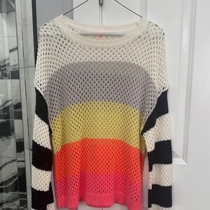 Lisa Todd Multicolor Mesh Knit Sweater